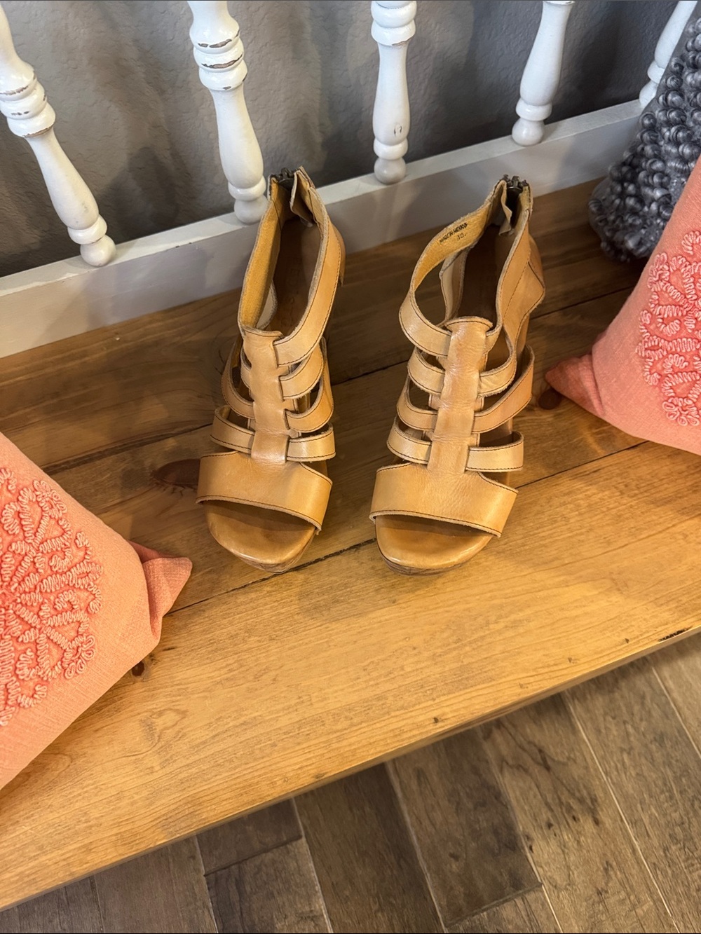BED|STU Tan Strappy Gladiator Heels